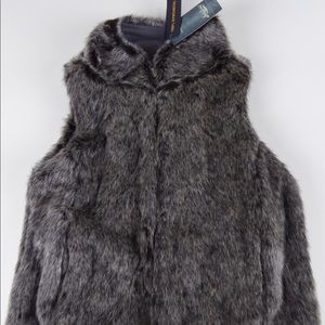 Lucky Brand Soft Synthetic Faux Vegan Fur Vest NWT